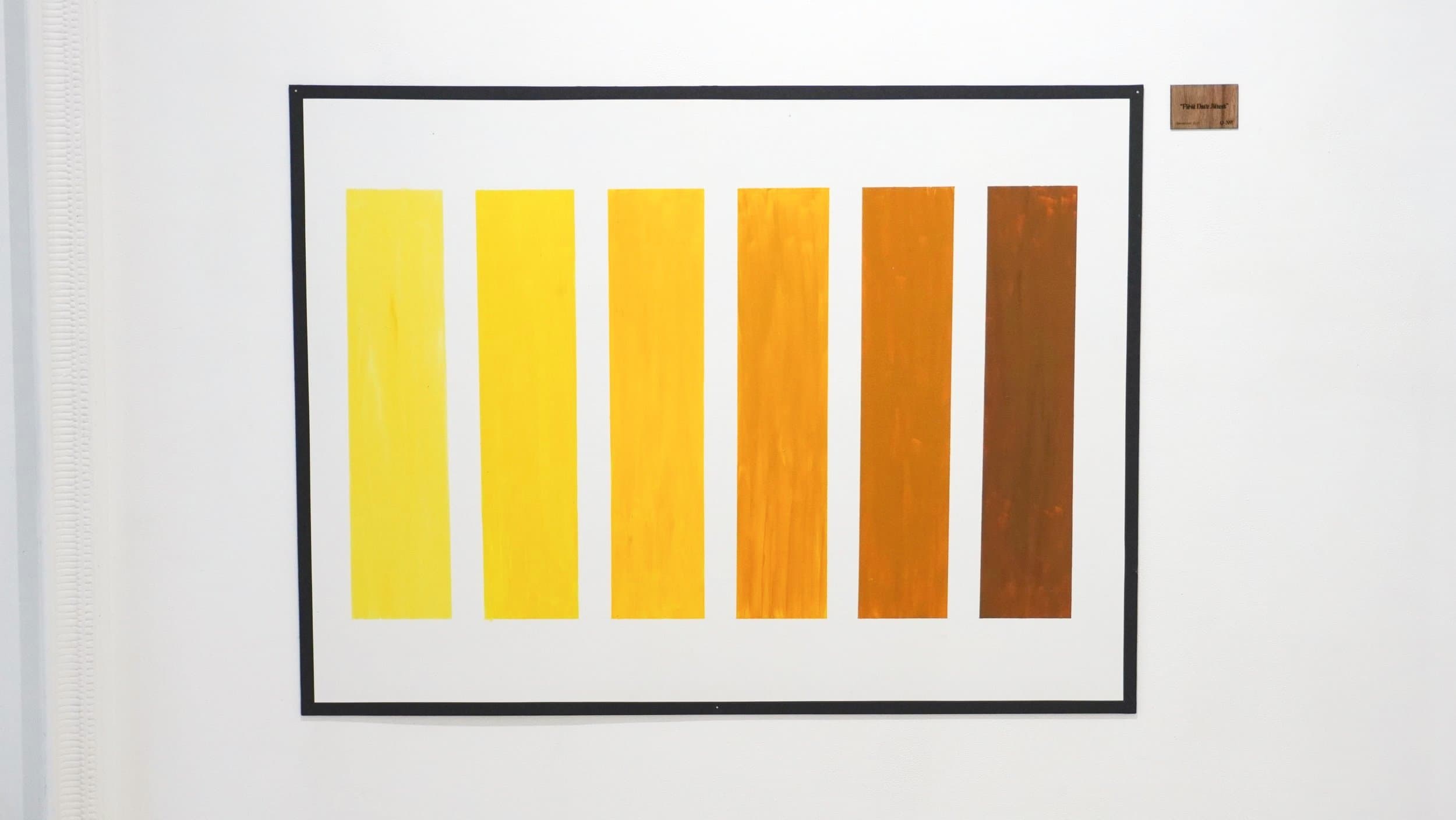 “First Date Jitters” - hand-painted on white panel