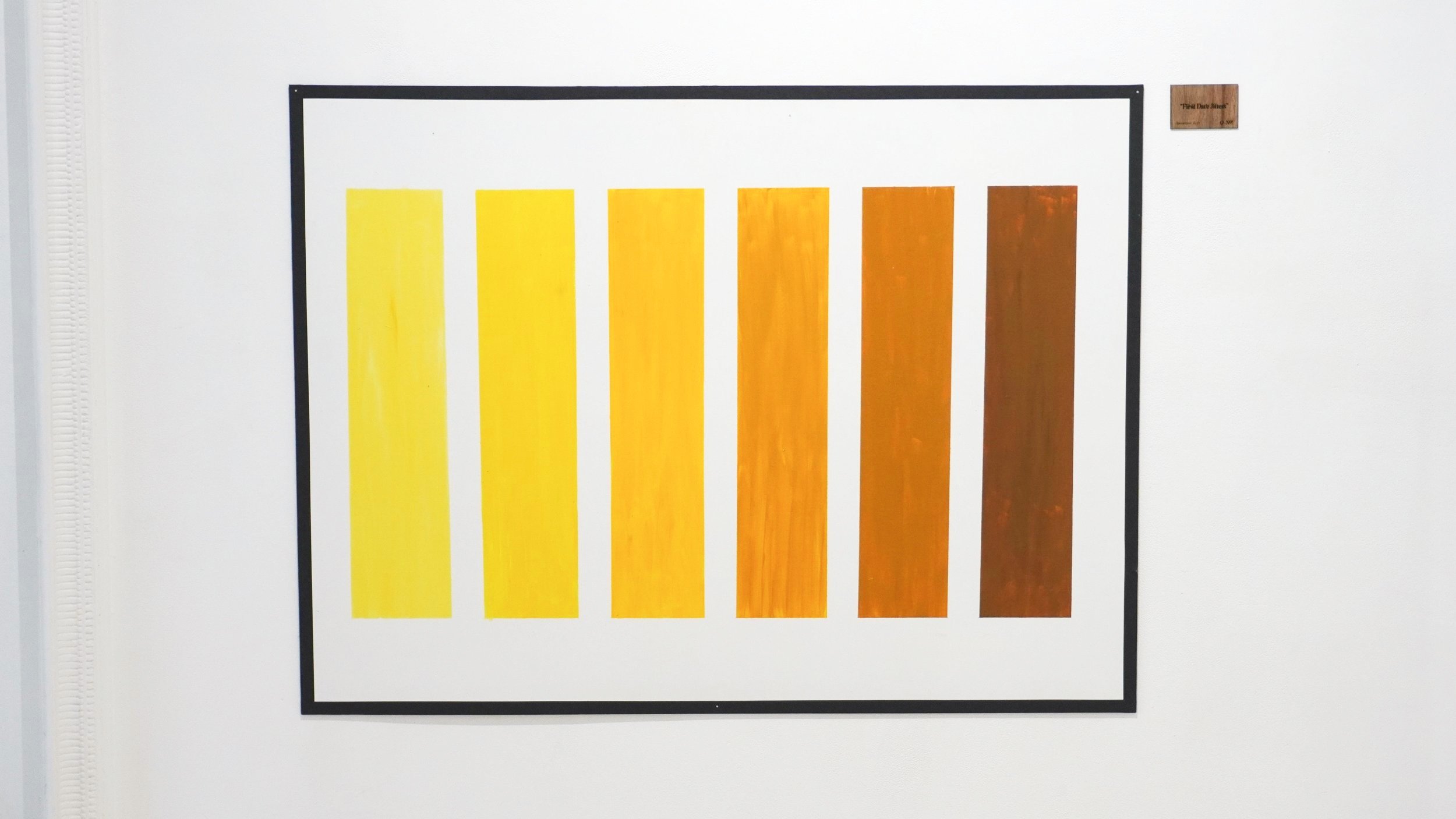 “First Date Jitters” - hand-painted on white panel