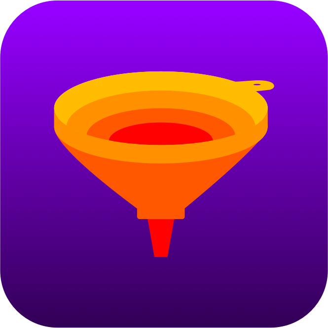 A funnel, symbolizing the aggregation of numerous services in one centralized place.